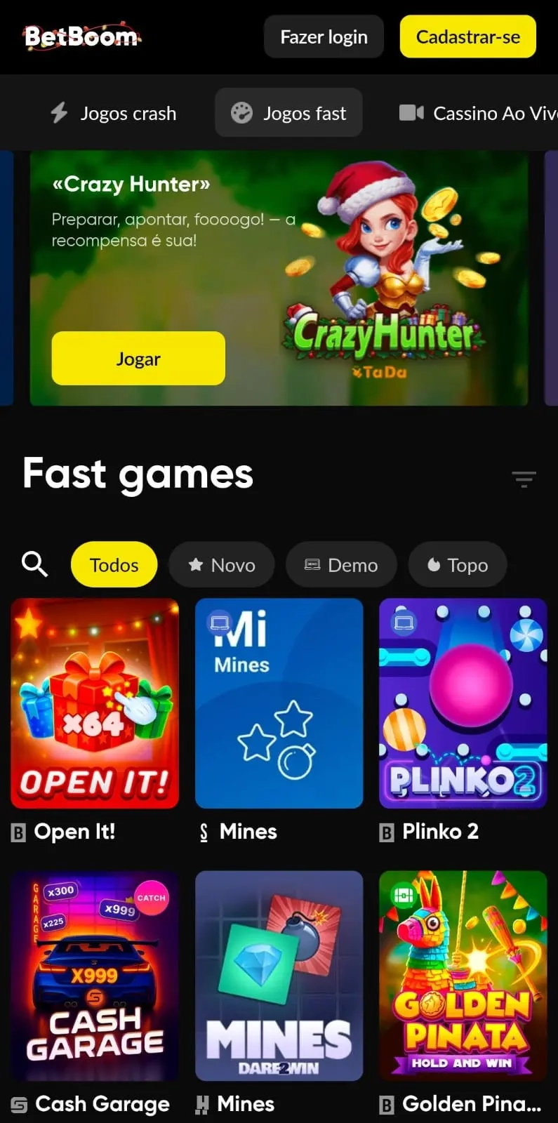 6. Betboom: marca recomendada para jogos fast – melhores cassinos online
